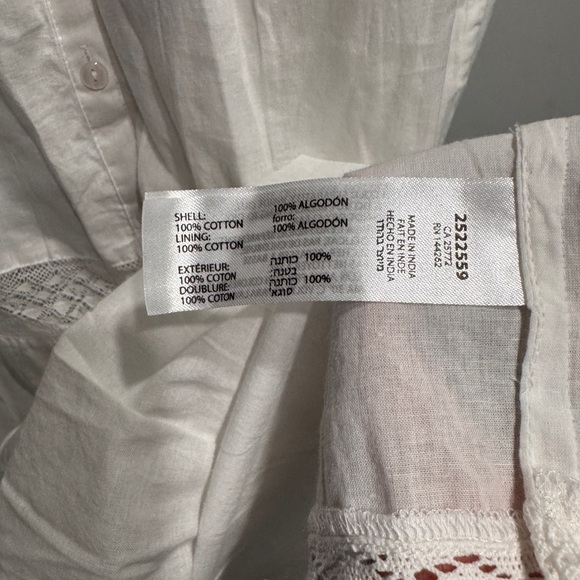 White Women's Cotton Lace Maxi Dress - Picture 4 of 10